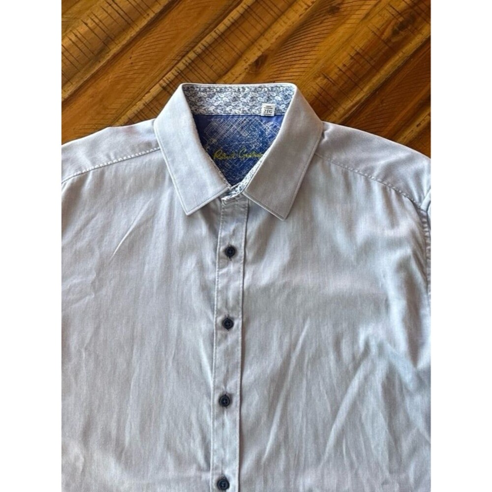 Robert Graham Solid Blue Men’s Size XXL Button Down Dress Shirt